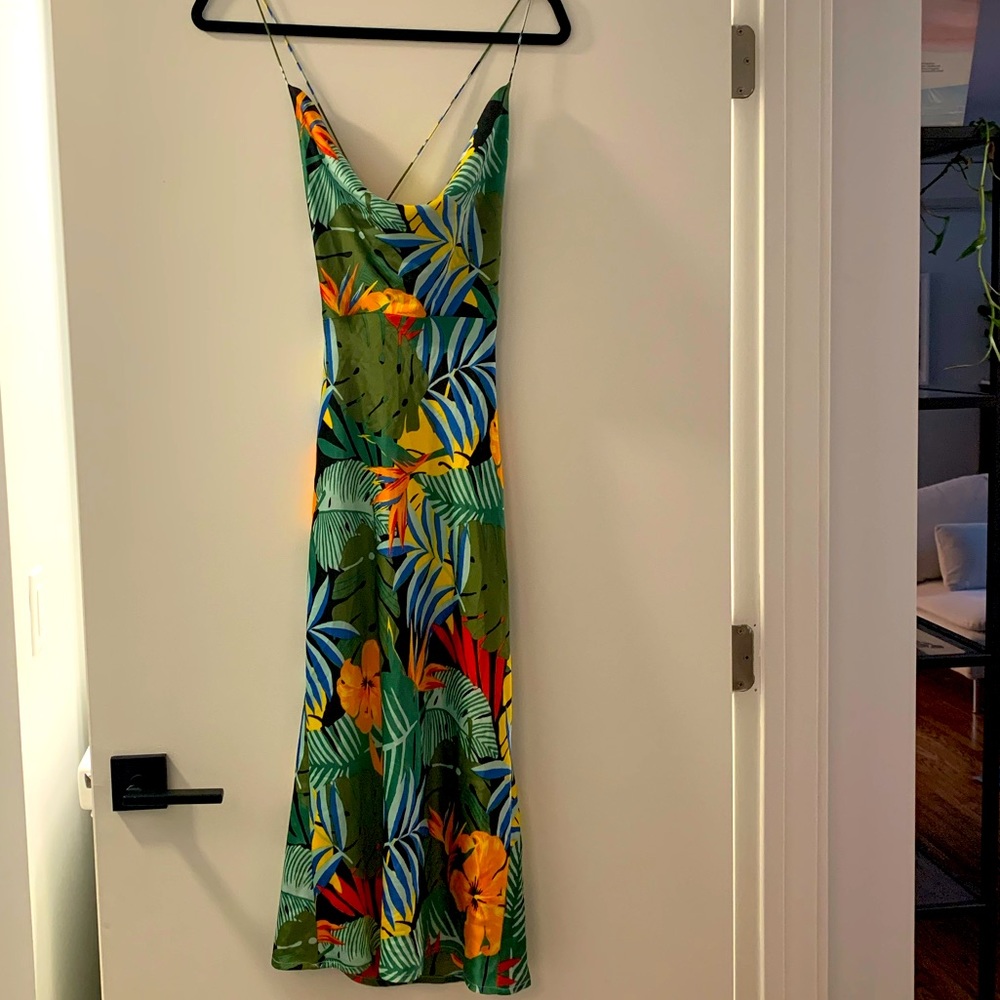 Floral satin dress